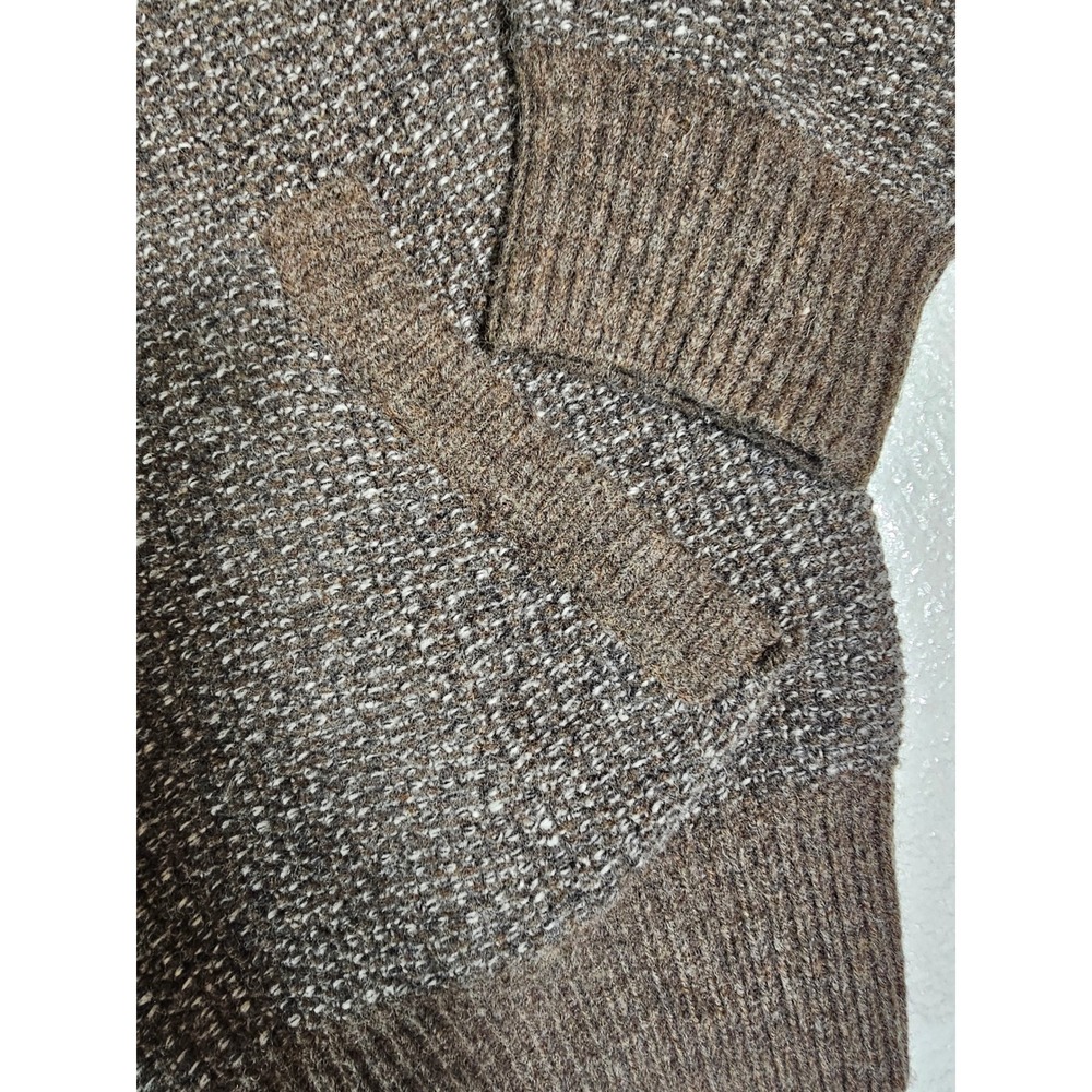 Joseph Abboud Mens Wool Blend Full Zip Sweater Jacket Brown Marled Mock Neck L - Picture 4 of 8